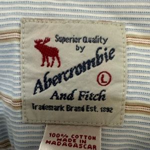 Vintage Abercrombie And Fitch Button Up Shirt Adullt Blue  Orange
